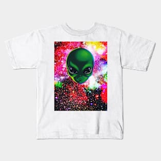 Space Alien Illustration Kids T-Shirt